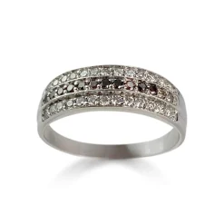Bague d'occasion or 750 blanc diamant