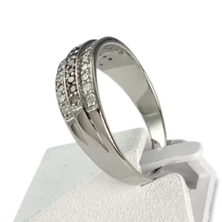 Bague d'occasion or 750 blanc diamant