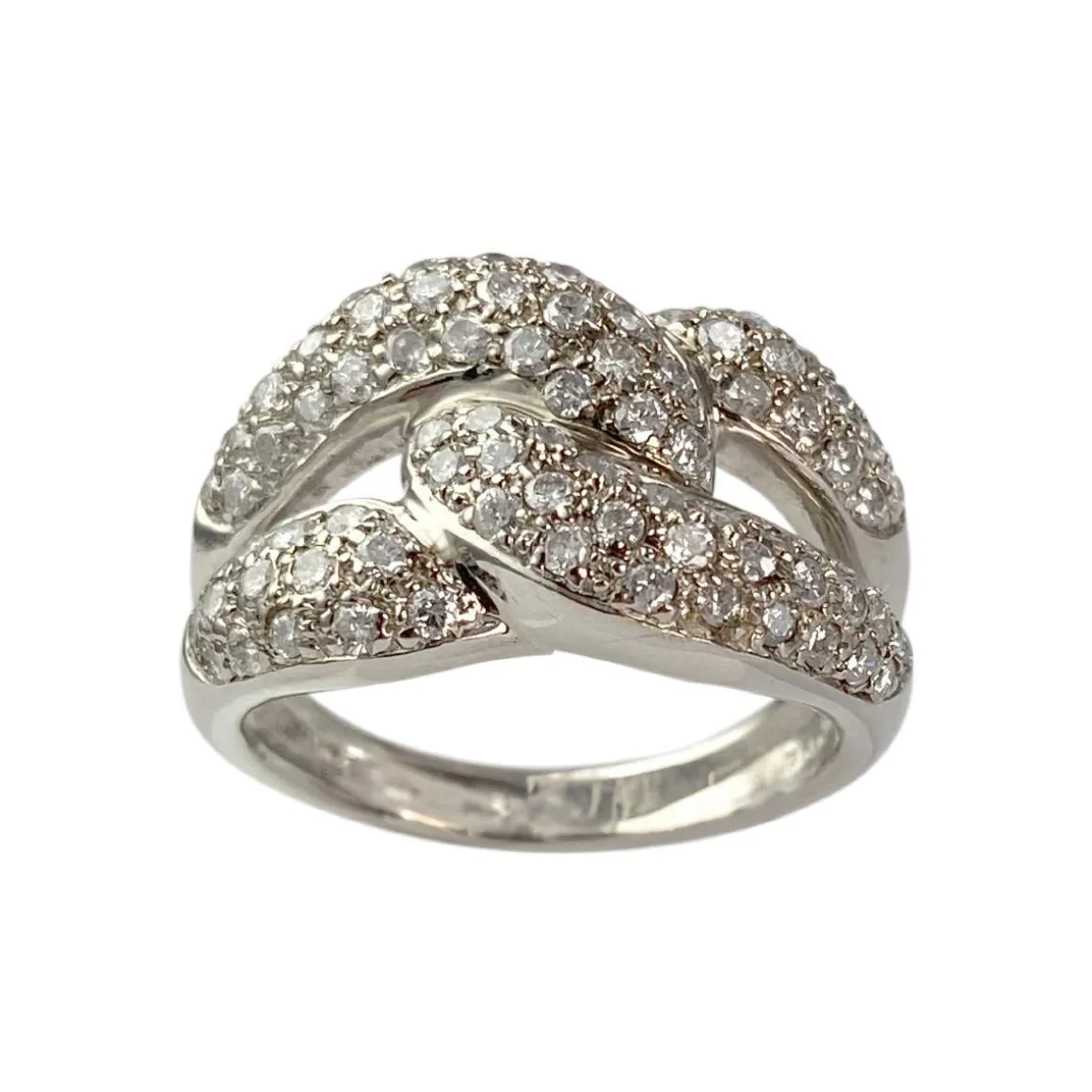 Bague d'occasion or 750 blanc diamants