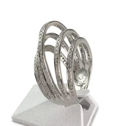 Bague d'occasion or 750 blanc diamants