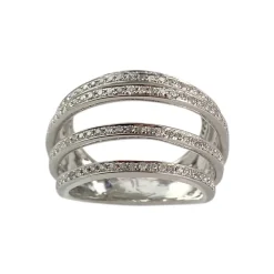 Bague d'occasion or 750 blanc diamants