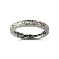 Bague d'occasion or 750 blanc diamants