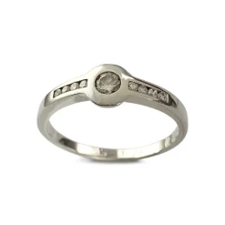 Bague d'occasion or 750 blanc diamants