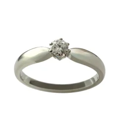 Bague d'occasion or 750 blanc diamant