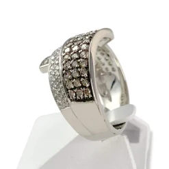 Bague d'occasion or 750 blanc diamants