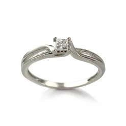 Bague d'occasion or 375 blanc diamant rubis