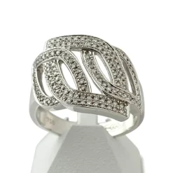 Bague d'occasion or 750 blanc diamants