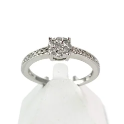 Bague d'occasion or 750 blanc diamants