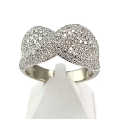 Bague d'occasion or 750 blanc diamants
