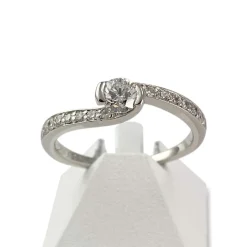 Bague d'occasion or 750 blanc diamants