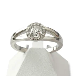Bague d'occasion or 750 blanc diamants