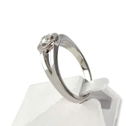 Bague d'occasion or 750 blanc diamants