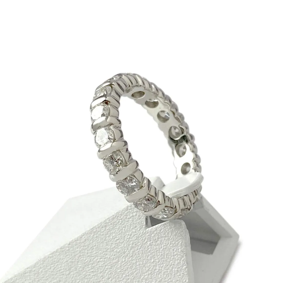 Bague d'occasion or 750 blanc diamants