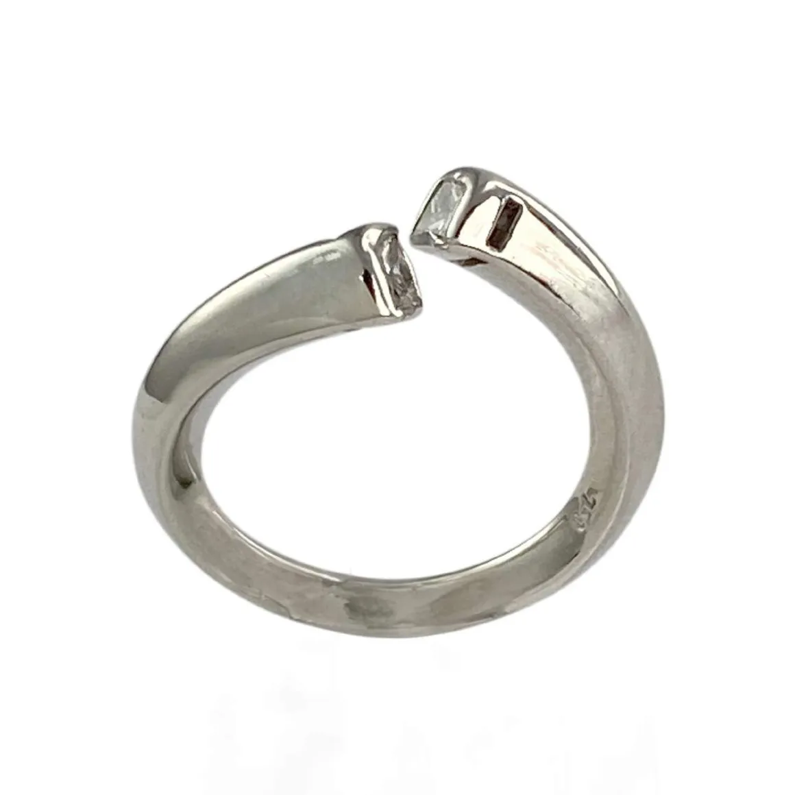 Bague d'occasion or 750 blanc diamants