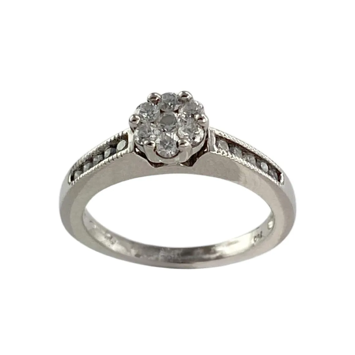 Bague d'occasion or 750 blanc diamants