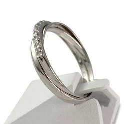 Bague d'occasion or 750 blanc diamants