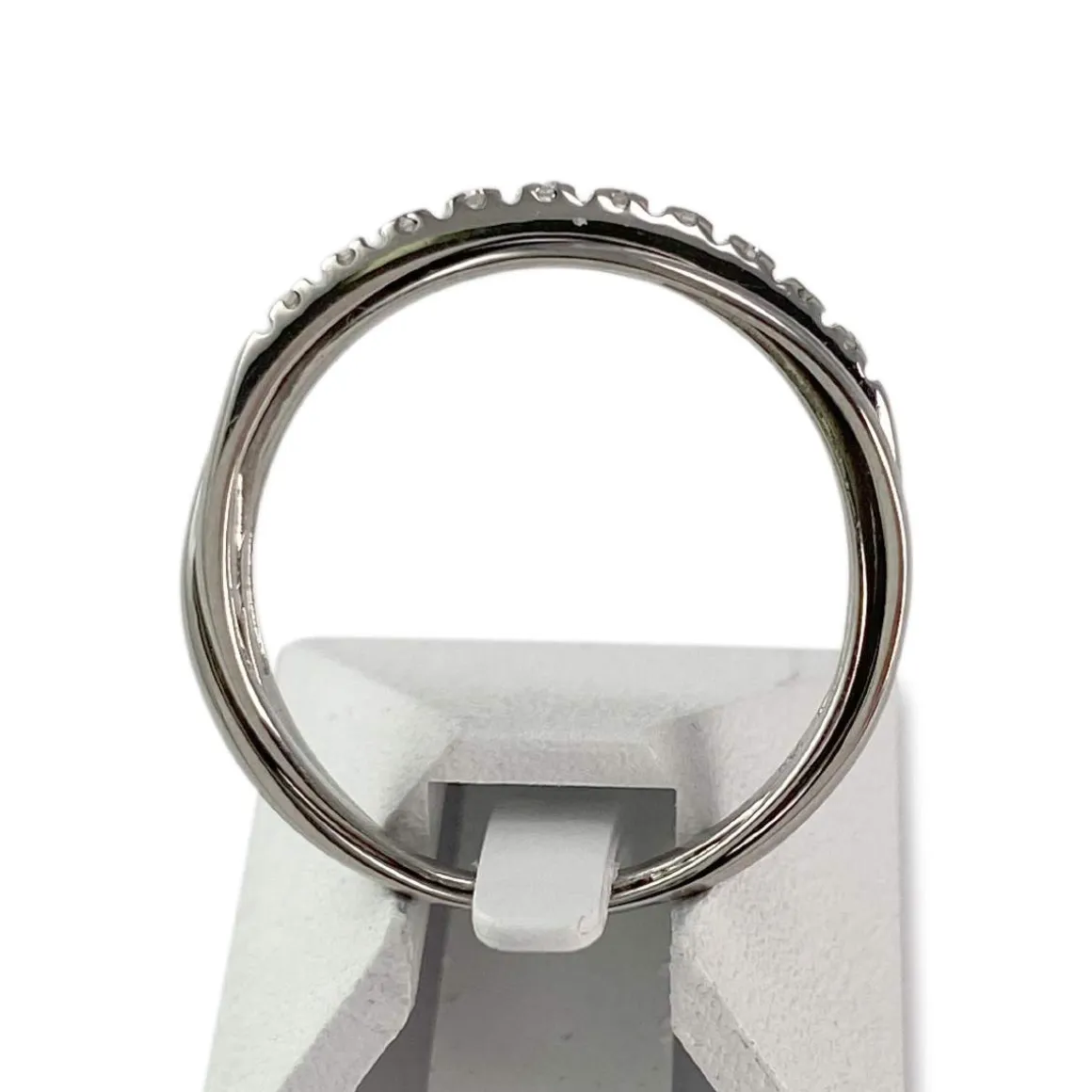 Bague d'occasion or 750 blanc diamants