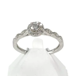 Bague d'occasion or 750 blanc diamants