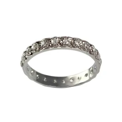 Bague d'occasion or 750 blanc diamants