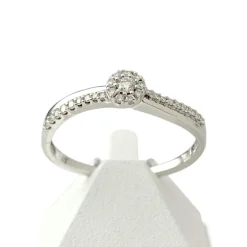 Bague d'occasion or 375 blanc diamants et rubis