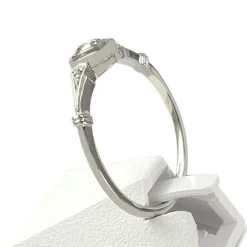 Bague d'occasion or 750 blanc diamants