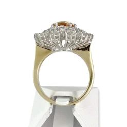 Bague d'occasion or 750 blanc diamants topaze