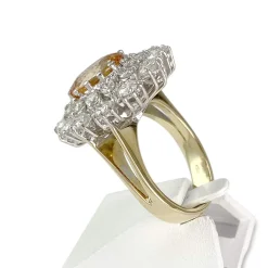 Bague d'occasion or 750 blanc diamants topaze
