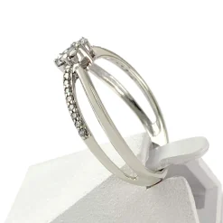 Bague d'occasion or 375 blanc diamants