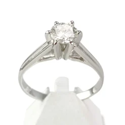 Bague d'occasion or 750 blanc diamant