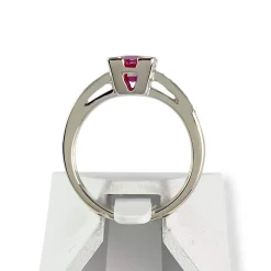 Bague d'occasion or 750 blanc diamants rubis