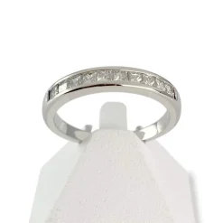 Bague d'occasion or 750 blanc diamants