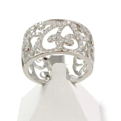 Bague d'occasion or 750 blanc diamant