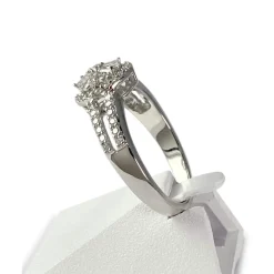 Bague d'occasion or 750 blanc diamant