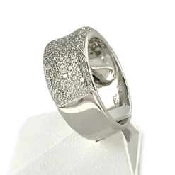 Bague d'occasion or 750 blanc diamants