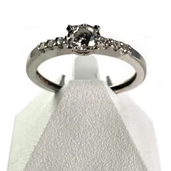 Bague d'occasion or 750 blanc diamant