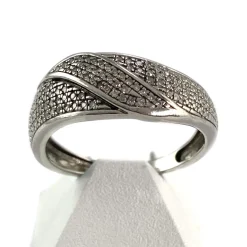 Bague d'occasion or 375 blanc diamant