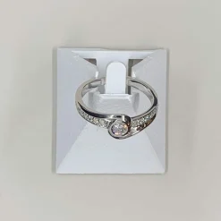 Bague d'occasion or 750 blanc diamants