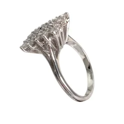 Bague d'occasion or 750 blanc diamant