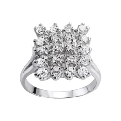 Bague d'occasion or 750 blanc diamant