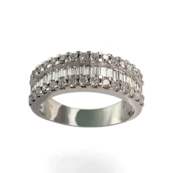 Bague d'occasion or 750 blanc diamant