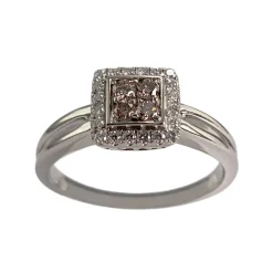 Bague d'occasion or 750 blanc diamants