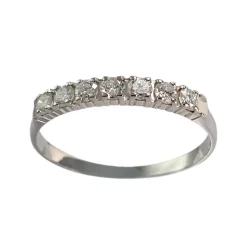 Bague d'occasion or 750 blanc diamant