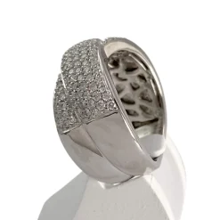 Bague d'occasion or 750 blanc diamants