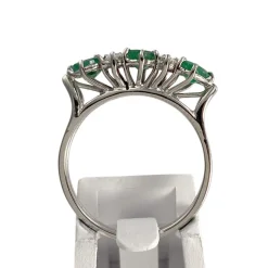 Bague d'occasion or 750 blanc diamants émeraudes