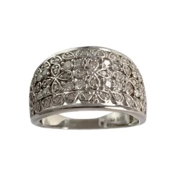 Bague d'occasion or 375 blanc diamants