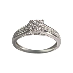 Bague d'occasion or 375 blanc diamants