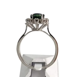 Bague d'occasion or 750 blanc diamant saphir
