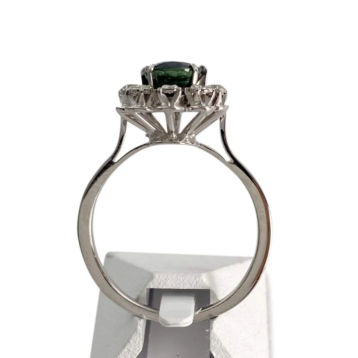 Bague d'occasion or 750 blanc diamant saphir