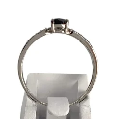 Bague d'occasion or 375 blanc diamant saphir