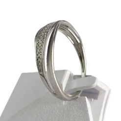 Bague d'occasion or 375 blanc diamants